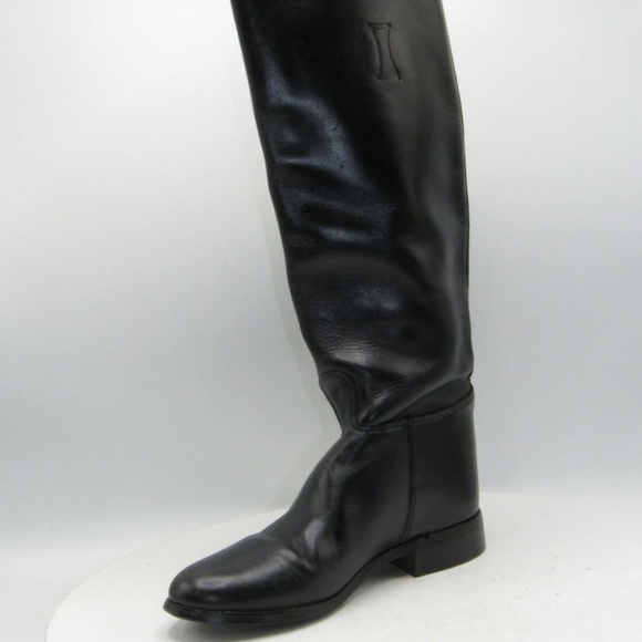 Vintage Police Sz 7 B Black Equestrian Boot C1B E4 - Picture 2 of 8